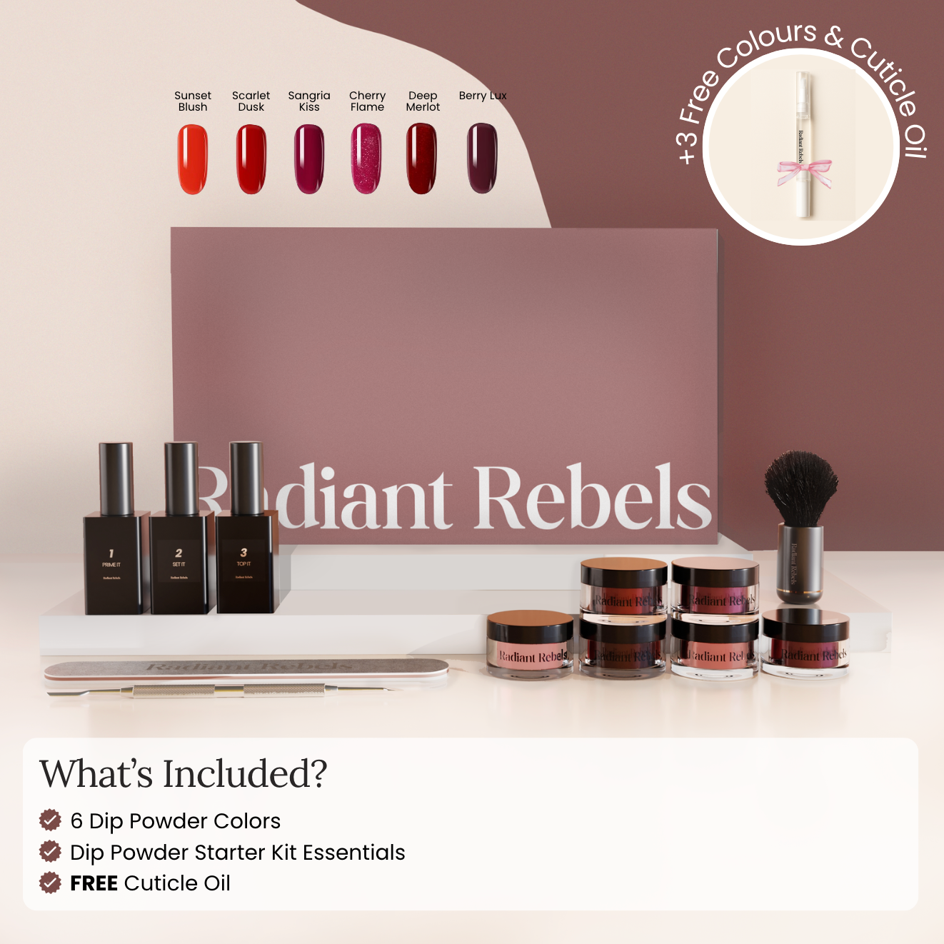 Radiant Reds Dip Powder Manicure Set